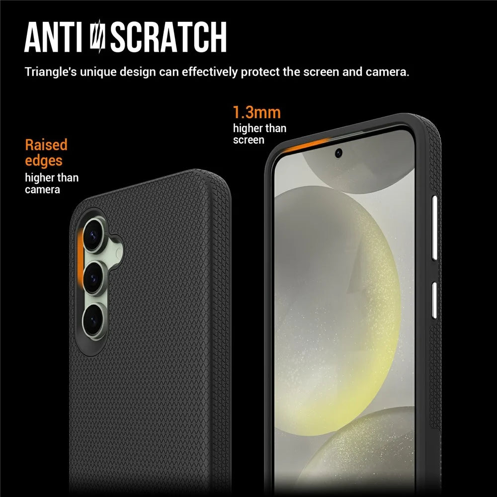 For Samsung Galaxy S24 FE Case TPU+PC Four Corner Anti-Drop Phone Cover - Black - 6
