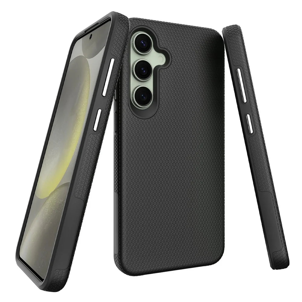 For Samsung Galaxy S24 FE Case TPU+PC Four Corner Anti-Drop Phone Cover - Black - 7