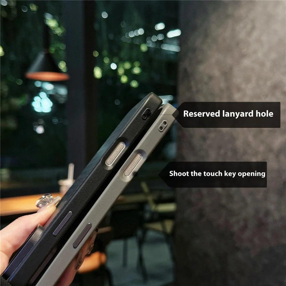 For iPhone 16 Pro Max Case Carbon Fiber Texture Leather+TPU+PC Skin-Touch Phone Cover - Black / Checkered - 5
