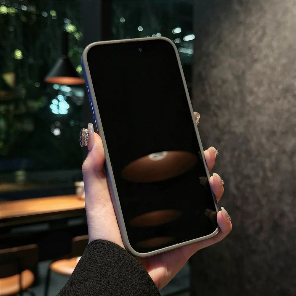 For iPhone 16 Pro Case Carbon Fiber Texture Leather+TPU+PC Skin-Touch Phone Cover - Black / Checkered - 2