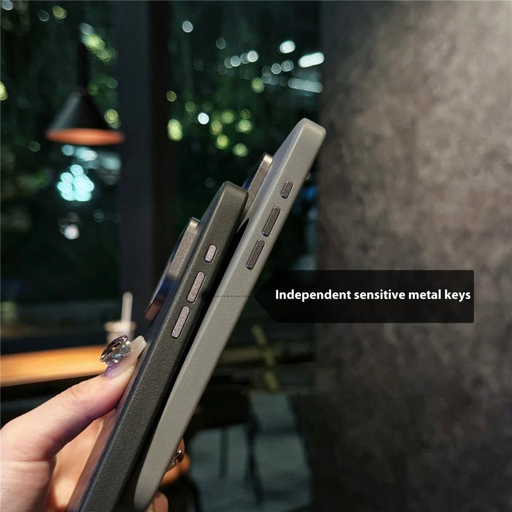 For iPhone 16 Pro Case Carbon Fiber Texture Leather+TPU+PC Skin-Touch Phone Cover - Black / Checkered - 7