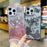 For iPhone 16 Pro Case Rhinestones Decor 3D Butterfly TPU Phone Cover with Glitter Paper - Blue - 4