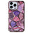 For iPhone 16 Pro Max Case Electroplating Rhombus Design TPU Phone Cover with Marble Pattern Paper - Pink - 1