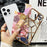 For iPhone 16 Pro Max Case Electroplating Rhombus Design TPU Phone Cover with Marble Pattern Paper - Pink - 3
