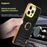 For iPhone 16 Pro Max Case Crocodile Texture Ring Kickstand TPU+Leather Electroplating Phone Cover - Black - 3