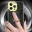 For iPhone 16 Pro Max Case Crocodile Texture Ring Kickstand TPU+Leather Electroplating Phone Cover - Black - 7