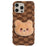 For iPhone 16 Pro Case Cute Furry Warm Plush Hard PC Winter Phone Cover - Bear - 1