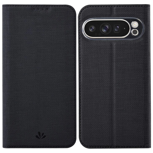 VILI DMX Series For Google Pixel 9 Pro XL Case Card Slot PU Leather Stand Phone Cover - Black - 1