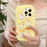 For iPhone 16 Pro Case Duck Embroidery Furry Warm Plush Soft TPU Phone Cover - Yellow - 2