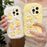 For iPhone 16 Pro Case Duck Embroidery Furry Warm Plush Soft TPU Phone Cover - Yellow - 4