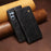 For Samsung Galaxy S25+ Case Crazy Horse Texture Waxy Leather Wallet Stand Phone Cover - Black - 7