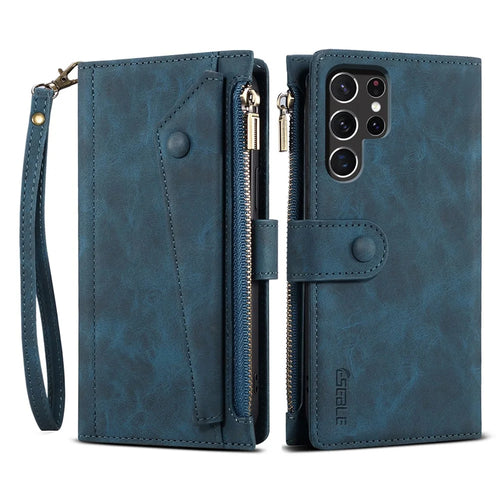 ESEBLE Star Series For Samsung Galaxy S25 Ultra Case Zipper Wallet Leather Stand Phone Cover - Blue - 1