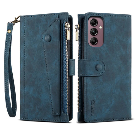 ESEBLE Star Series For Samsung Galaxy S25 Case Zipper Wallet Leather Stand Phone Cover - Blue - 1