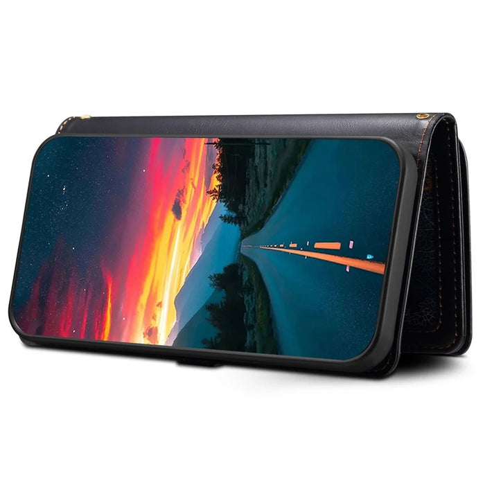 ESEBLE Galaxy Series For Samsung Galaxy S25 Ultra Case Leather Zipper Phone Cover RFID Blocking - Black - 5