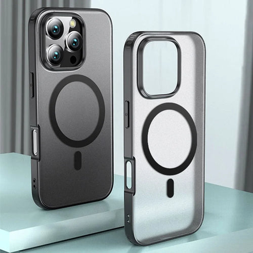 For iPhone 16 Pro Case Compatible with MagSafe Shockproof PC + TPU Phone Cover - Black - 1