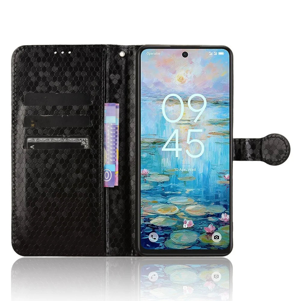 For TCL 50 Pro Nxtpaper 5G  /  50 Nxtpaper 5G Wallet Case Dot Pattern Imprint PU Leather Phone Cover - Black - 2