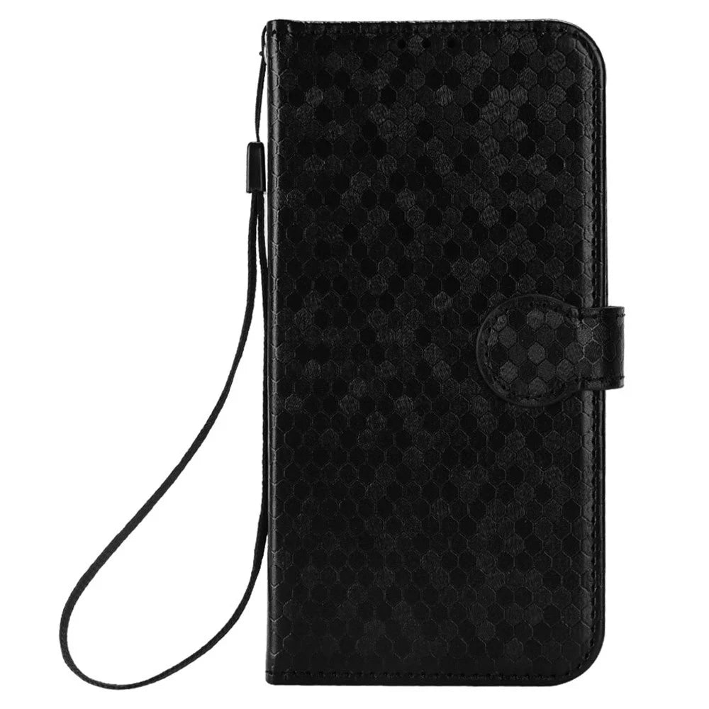 For TCL 50 Pro Nxtpaper 5G  /  50 Nxtpaper 5G Wallet Case Dot Pattern Imprint PU Leather Phone Cover - Black - 6