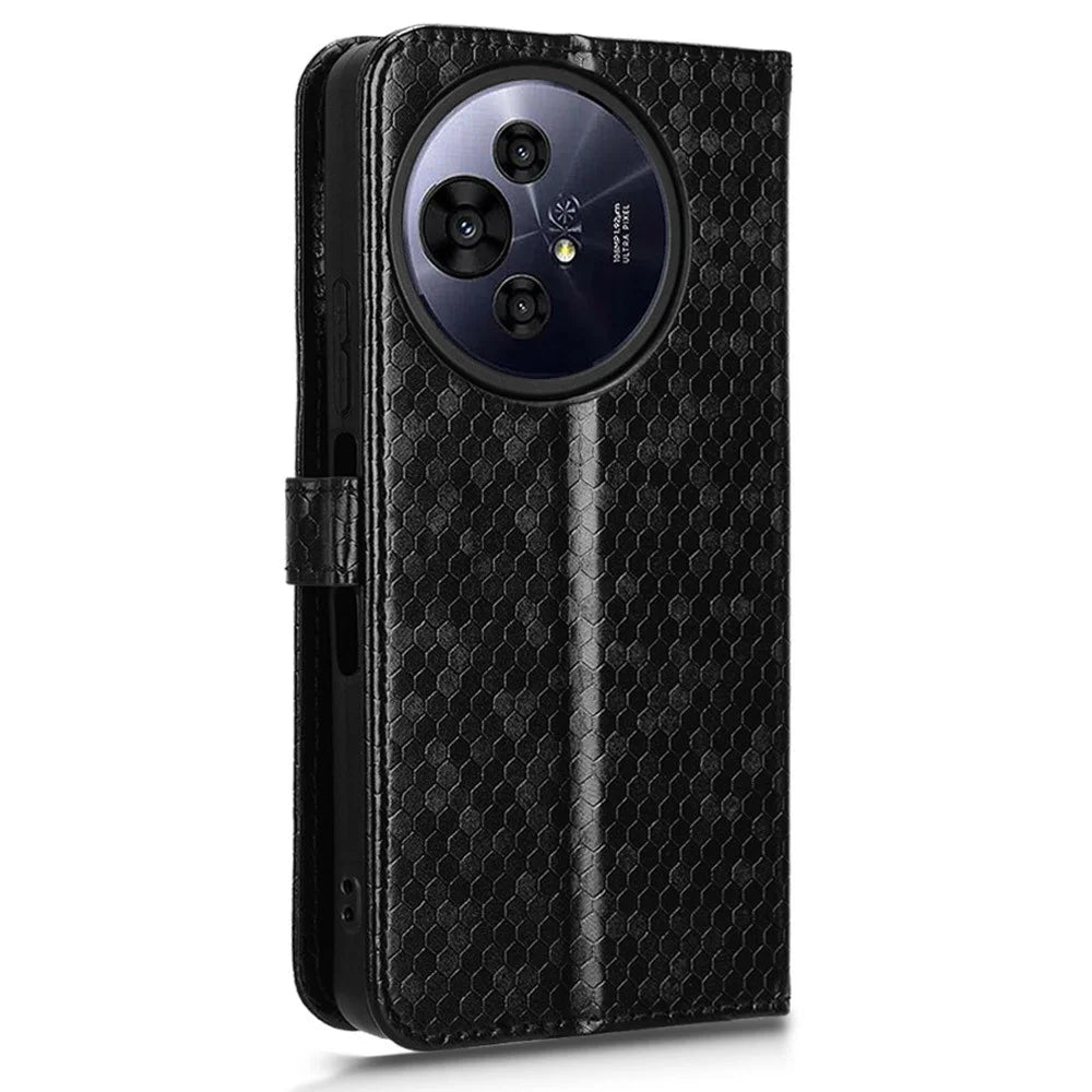 For TCL 50 Pro Nxtpaper 5G  /  50 Nxtpaper 5G Wallet Case Dot Pattern Imprint PU Leather Phone Cover - Black - 7