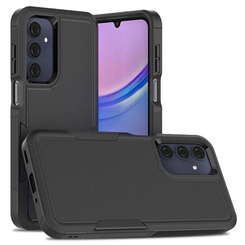 For Samsung Galaxy A16 5G / A16 4G Case 2-in-1 PC+TPU Shockproof Phone Cover - Black - 1