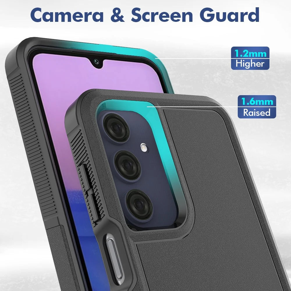 For Samsung Galaxy A16 5G / A16 4G Case 2-in-1 PC+TPU Shockproof Phone Cover - Black - 2