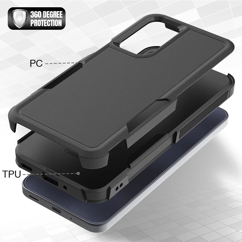 For Samsung Galaxy A16 5G / A16 4G Case 2-in-1 PC+TPU Shockproof Phone Cover - Black - 4