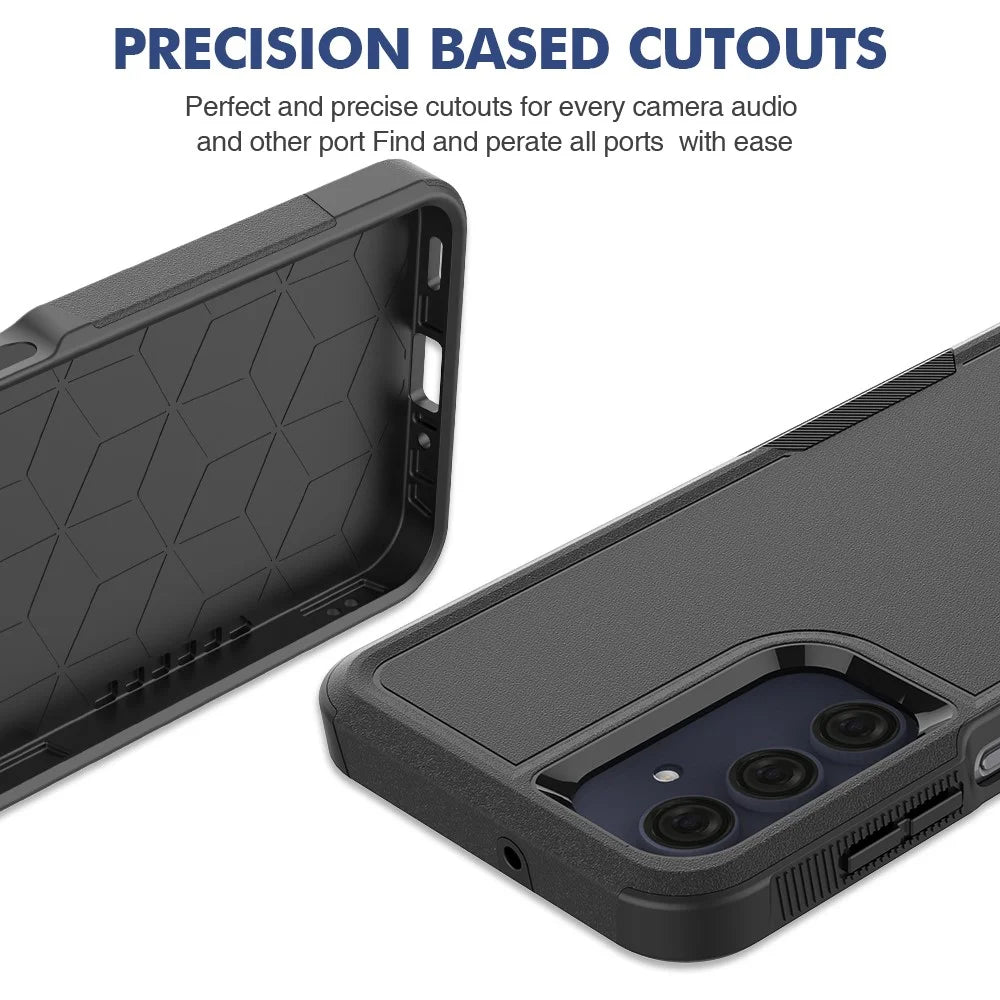 For Samsung Galaxy A16 5G / A16 4G Case 2-in-1 PC+TPU Shockproof Phone Cover - Black - 5