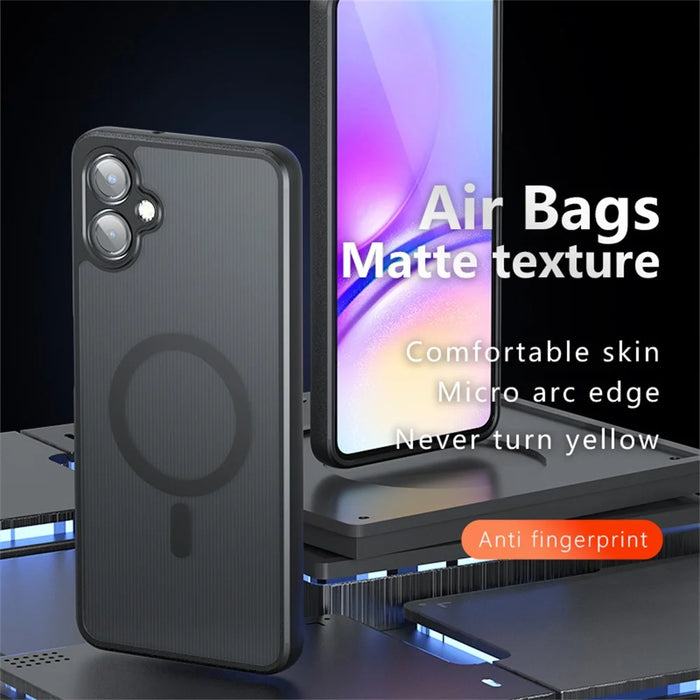 For Samsung Galaxy A06 4G Magnetic Case TPU+PC Matte Phone Cover - 2