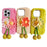 For iPhone 16 Pro Max Case Two Flowers Decor Outer Fluffy Plush Inner TPU Phone Cover - Green - 4