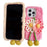 For iPhone 16 Pro Case Two Flowers Decor Outer Fluffy Plush Inner TPU Phone Cover - Green - 3