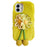 For iPhone 16 Plus Case Two Flowers Decor Outer Fluffy Plush Inner TPU Phone Cover - Green - 1