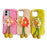 For iPhone 16 Plus Case Two Flowers Decor Outer Fluffy Plush Inner TPU Phone Cover - Green - 5