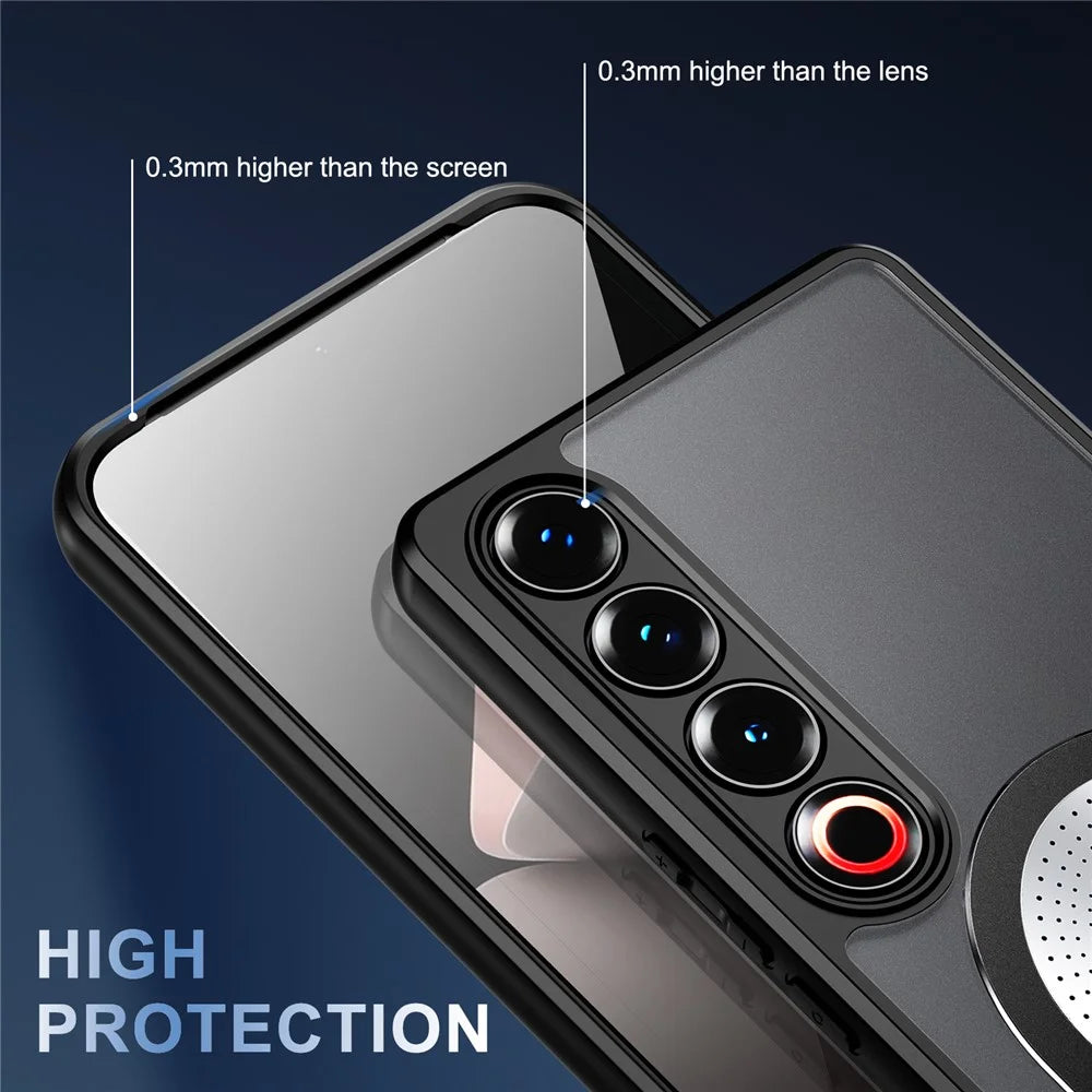 For Meizu 21 Pro Magnetic Case Heat Dissipation Aromatherapy Kickstand Silicone+PC Phone Cover - Black - 7