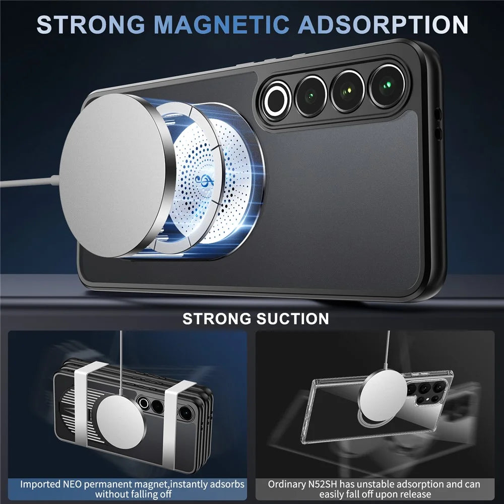 For Meizu 20 Pro Magnetic Case Heat Dissipation Aromatherapy Kickstand Silicone+PC Phone Cover - Black - 3