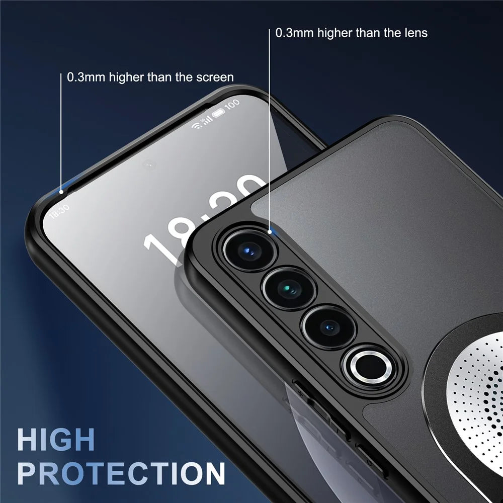 For Meizu 20 Pro Magnetic Case Heat Dissipation Aromatherapy Kickstand Silicone+PC Phone Cover - Black - 7