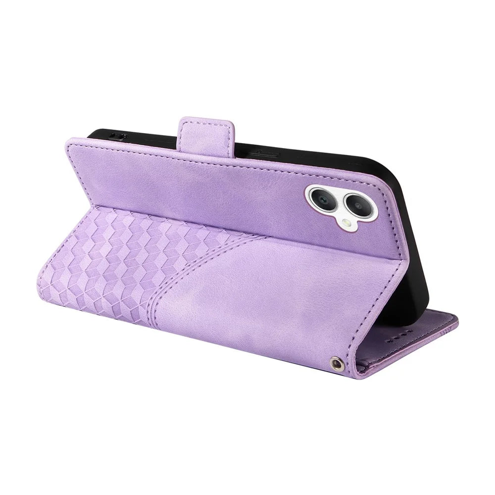 ENKAY For Samsung Galaxy A06 4G Wallet Case  Imprint PU Leather Phone Stand Cover with Tempered Glass - Black - 2