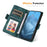 ENKAY For Google Pixel 9 Pro Wallet Case  Imprint PU Leather Phone Stand Cover with Tempered Glass - Black - 5