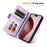 ENKAY For iPhone 16 Pro Max Wallet Case  Imprint PU Leather Phone Stand Cover with Tempered Glass - Black - 5