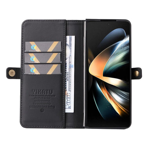 YIKATU YK- 001 for Samsung Galaxy Z Fold4 5G Magnetic PU Leather  Cover Stand Inner TPU Shockproof Flip Wallet Cover - Black - 2