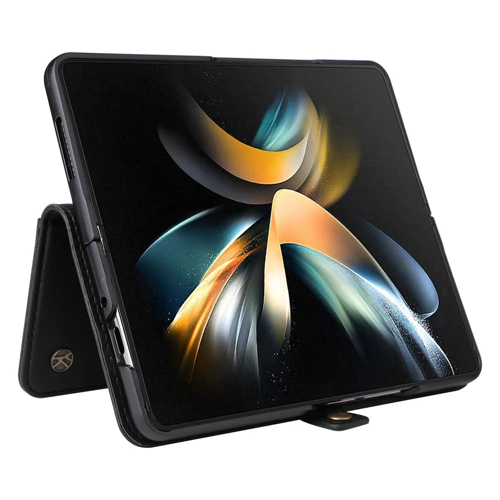 YIKATU YK- 001 for Samsung Galaxy Z Fold4 5G Magnetic PU Leather  Cover Stand Inner TPU Shockproof Flip Wallet Cover - Black - 3