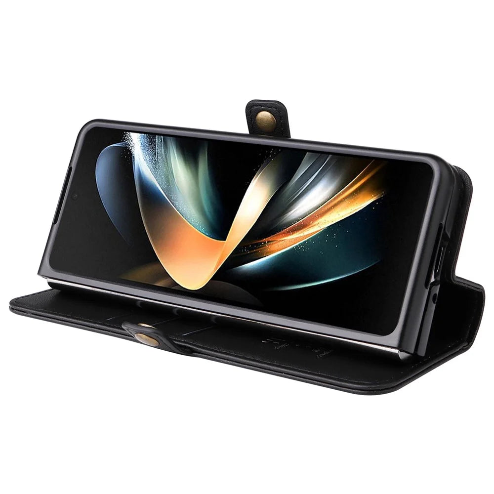 YIKATU YK- 001 for Samsung Galaxy Z Fold4 5G Magnetic PU Leather  Cover Stand Inner TPU Shockproof Flip Wallet Cover - Black - 4