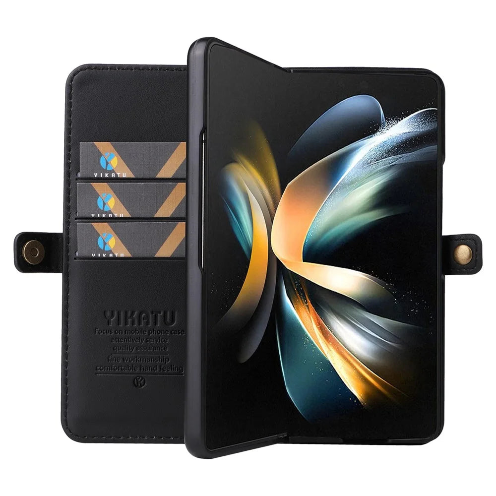 YIKATU YK- 001 for Samsung Galaxy Z Fold4 5G Magnetic PU Leather  Cover Stand Inner TPU Shockproof Flip Wallet Cover - Black - 7