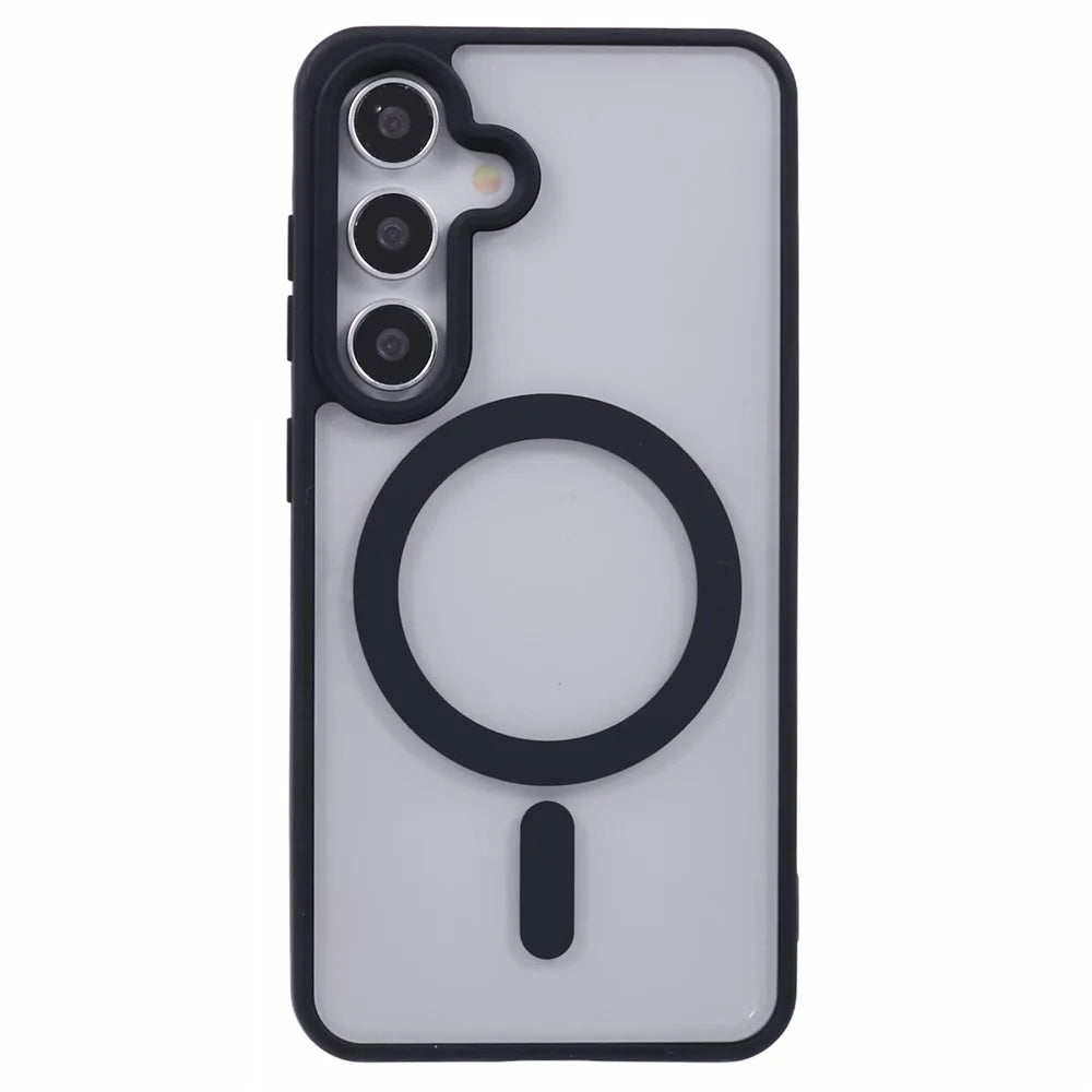 For Samsung Galaxy S24+ Case Magnetic Case Shockproof PC+TPU Clear Phone Cover - Black - 3