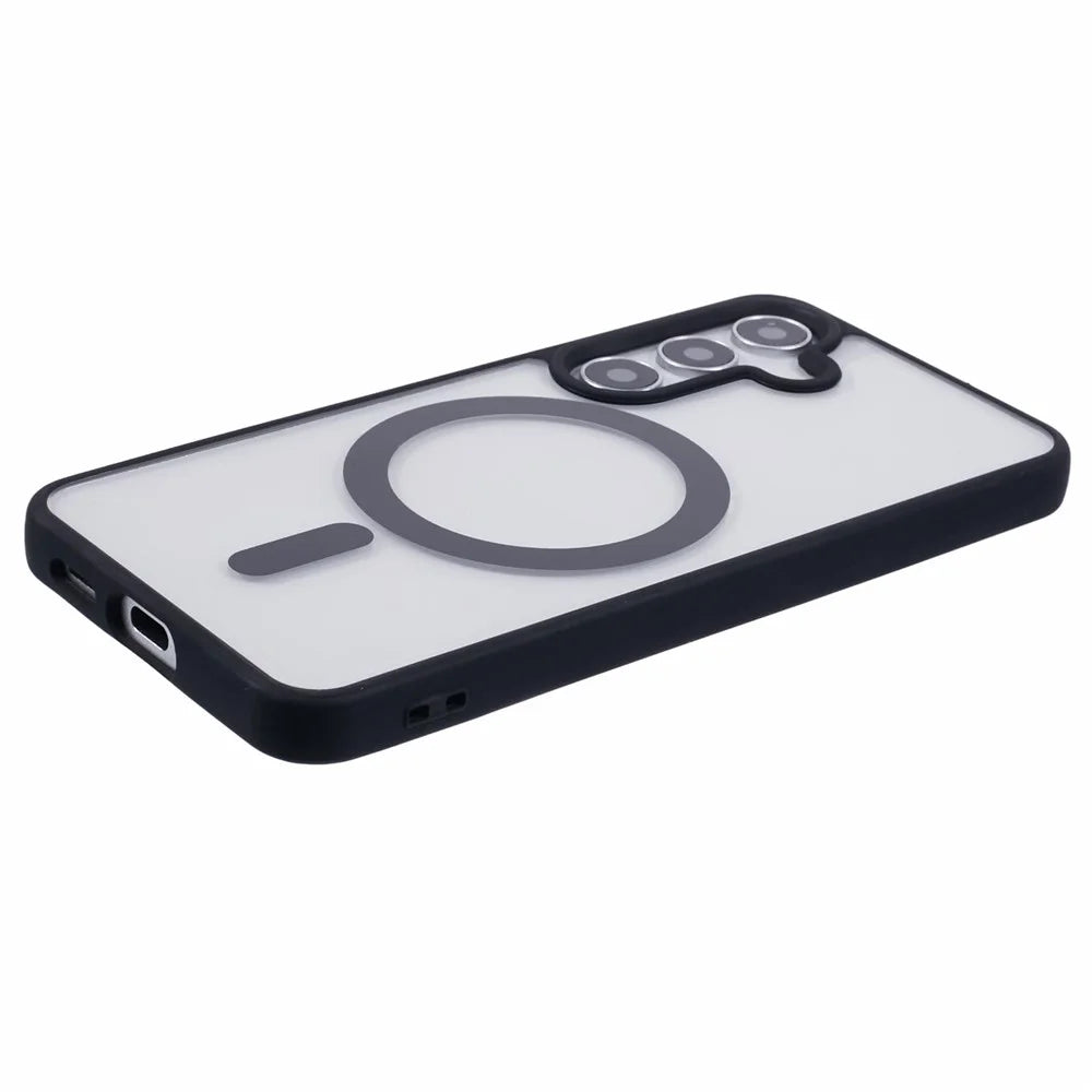 For Samsung Galaxy S24+ Case Magnetic Case Shockproof PC+TPU Clear Phone Cover - Black - 5