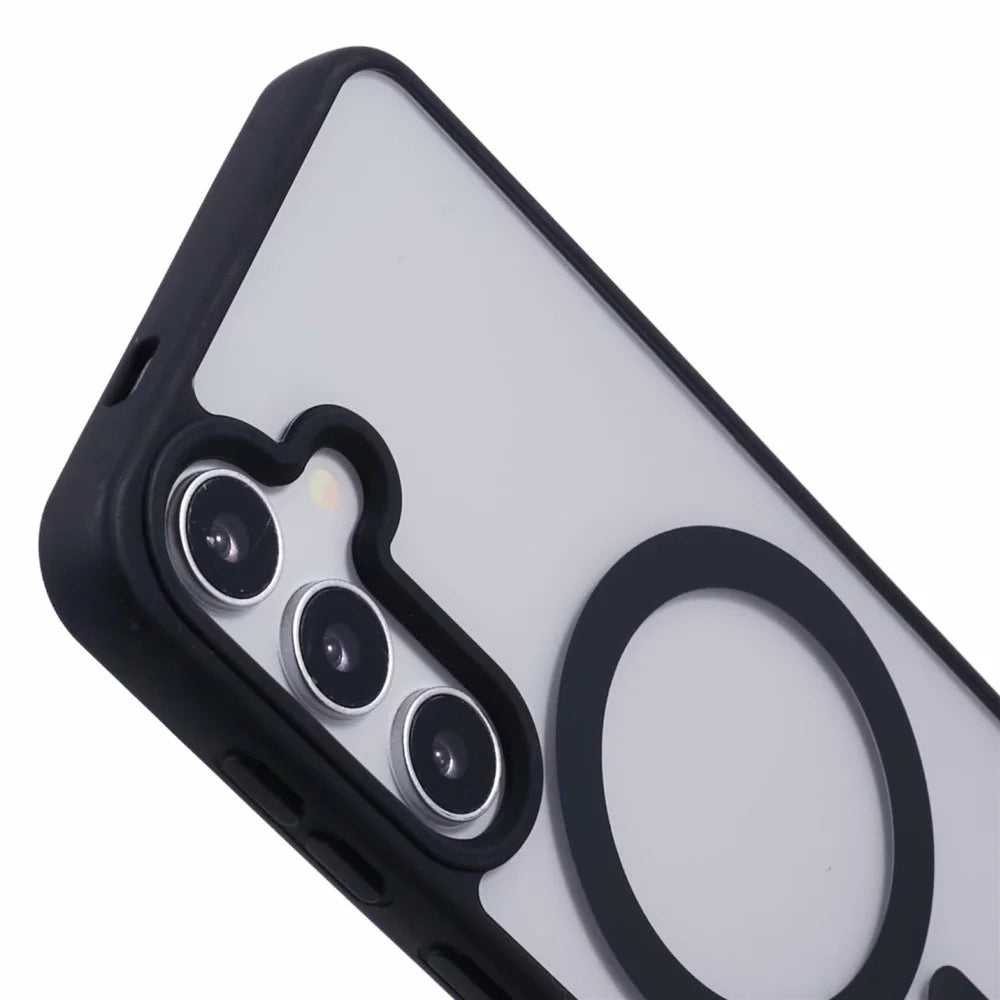 For Samsung Galaxy S24+ Case Magnetic Case Shockproof PC+TPU Clear Phone Cover - Black - 6