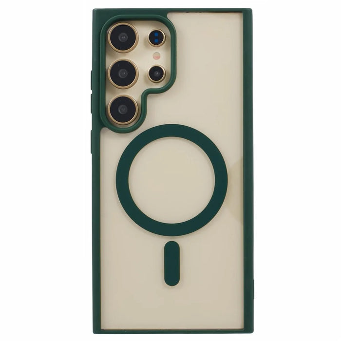 For Samsung Galaxy S24 Ultra Magnetic Case Shockproof PC+TPU Clear Phone Cover - Green - 3