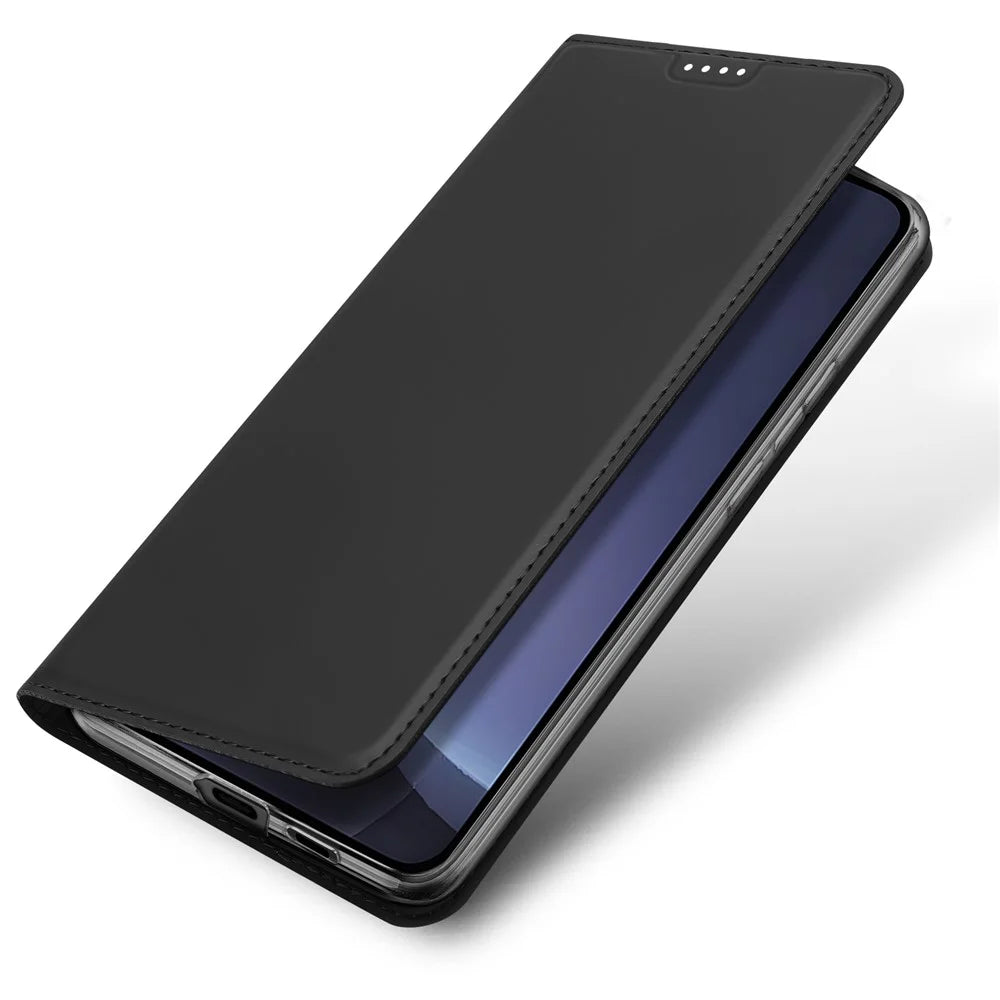 DUX DUCIS Skin Pro Series For Samsung Galaxy S25 Case Leather Cover Card Holder - Black - 4