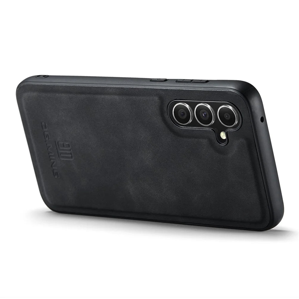 DG.MING For Samsung Galaxy A16 5G / A16 4G Case PU Leather Covered PC+TPU Hybrid Phone Shell - Black - 2