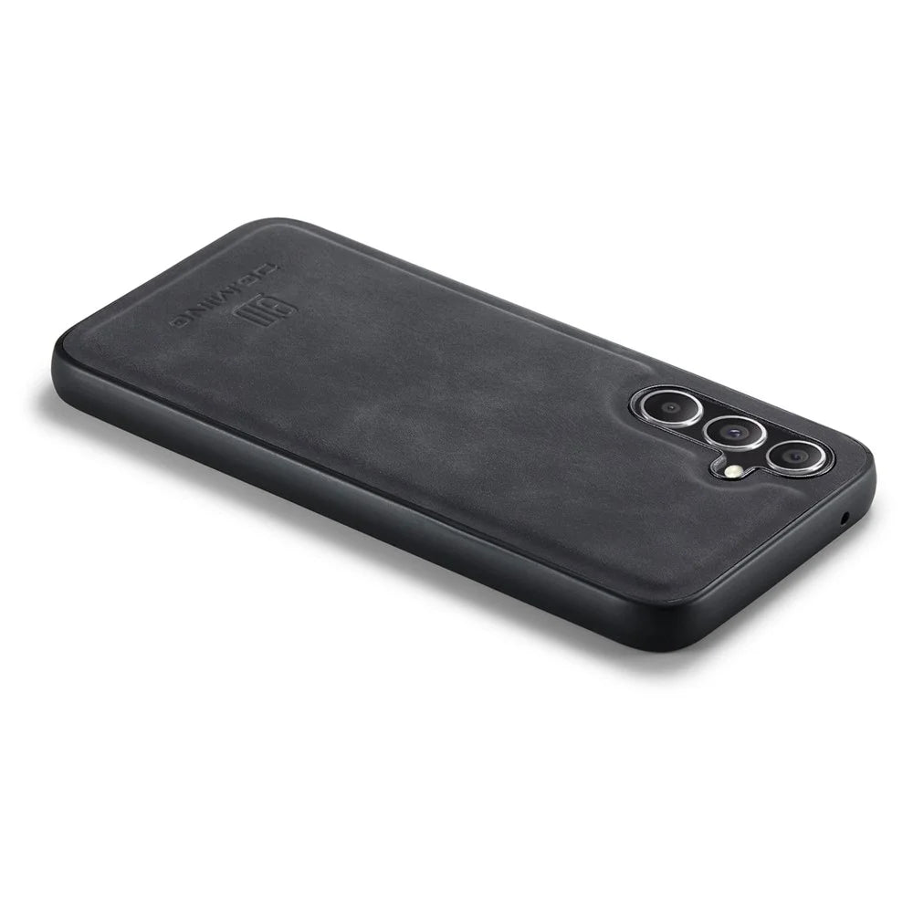 DG.MING For Samsung Galaxy A16 5G / A16 4G Case PU Leather Covered PC+TPU Hybrid Phone Shell - Black - 3