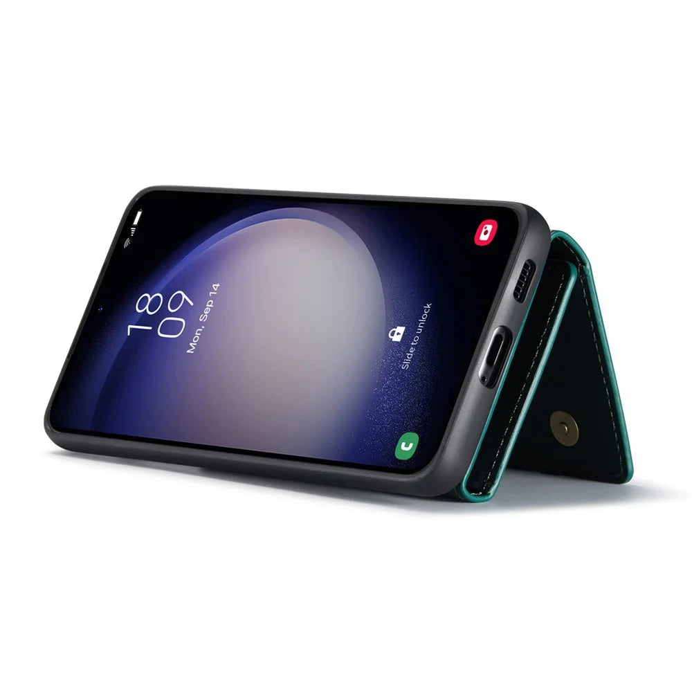 DG.MING M1 Series for Samsung Galaxy A16 5G / A16 4G Case Kickstand PU Phone Cover with Detachable Wallet - Green - 3