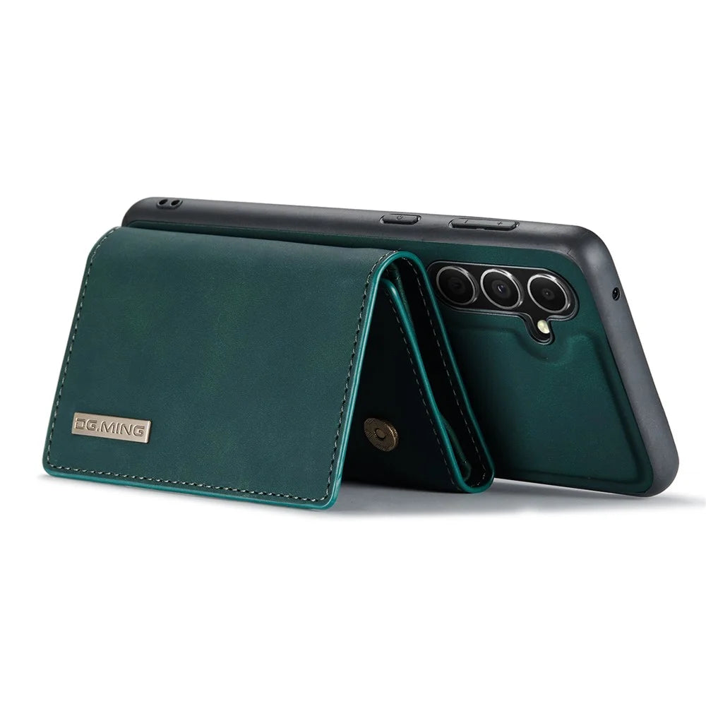 DG.MING M1 Series for Samsung Galaxy A16 5G / A16 4G Case Kickstand PU Phone Cover with Detachable Wallet - Green - 4